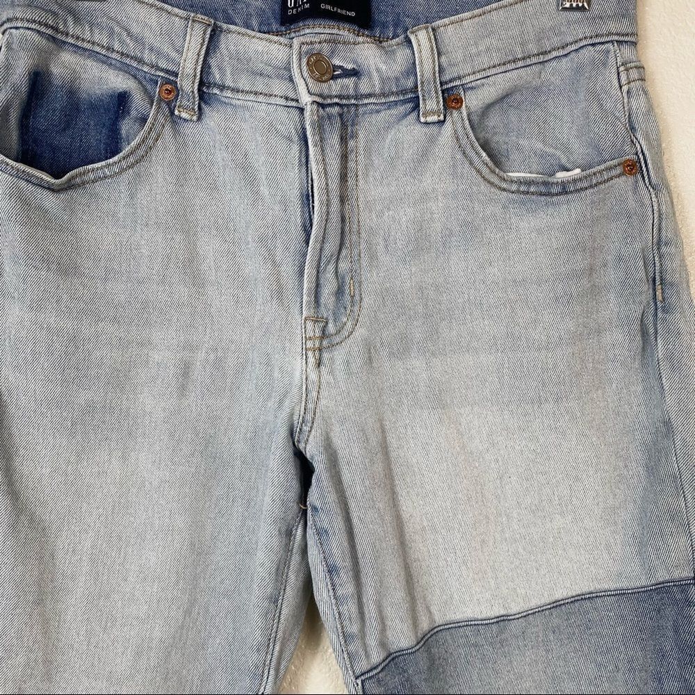 Gap Light Wash Patchwork Distressed Girlfriend Je… - image 4